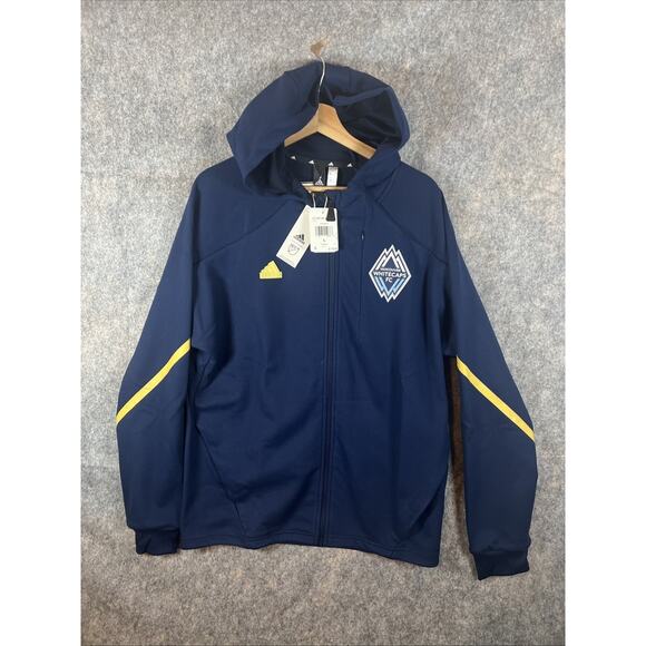 Adidas Vancouver Whitecaps FC Soccer Anthem Travel Full-Zip Jacket Men Large NWT - Picture 1 of 12